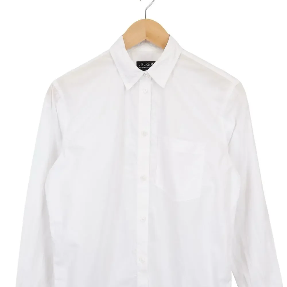 J.Crew Women's Garcon Classic Shirt In 100% Cotton Poplin White Size 2 - Picture 5 of 9